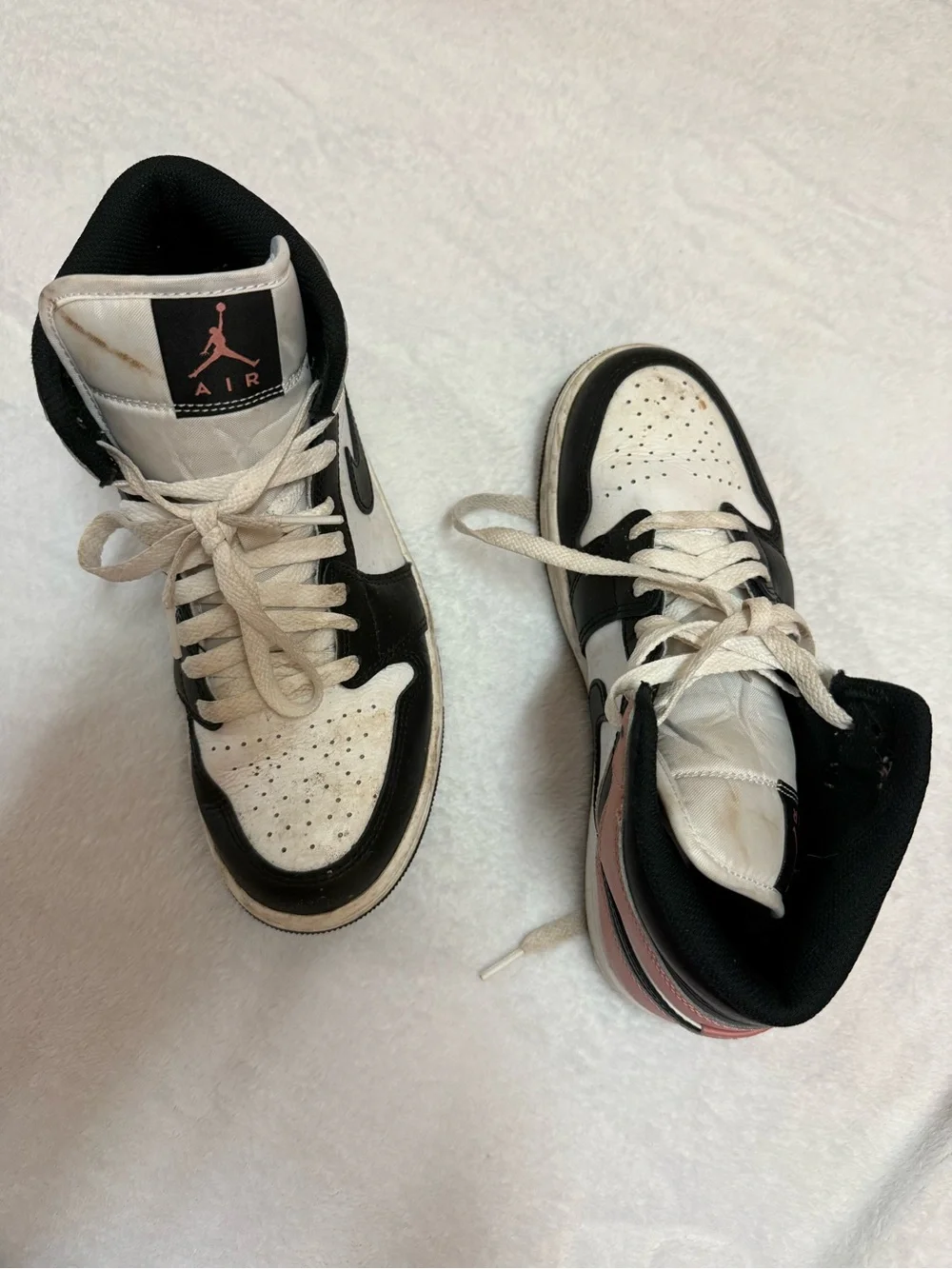 Women’s Pink and White High-Top Sneakers